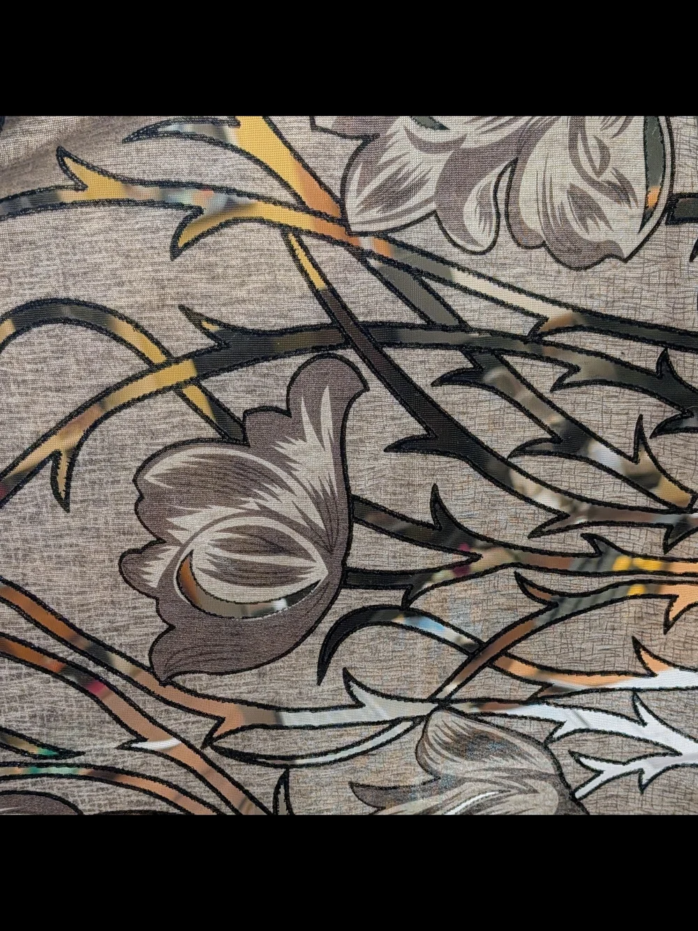 VTG Whimsigoth Art Nouveau Tulip Sheer Mesh Scarf Extra Long 8